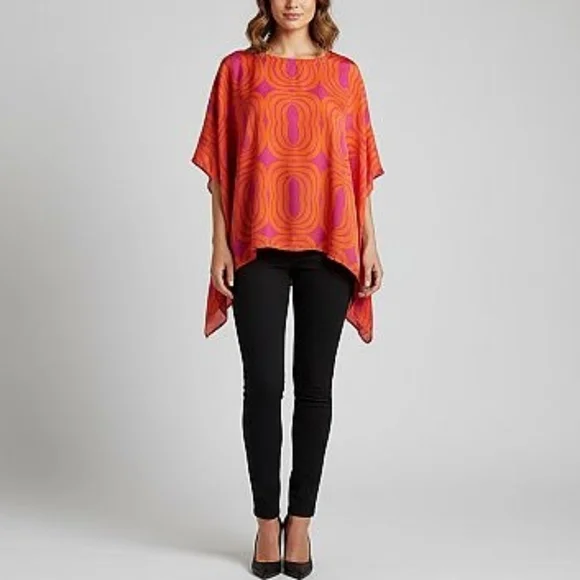 New York & Company Orange and Purple Tunic Top Size S - Picture 4 of 12